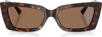 Jimmy Choo London 54mm Cat Eye Sunglasses in Havana /Dark Brown at Nordstrom