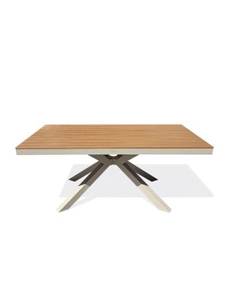 DCB Garden Lamu - Mesa De Jard&iacute;n De Aluminio Con Aspecto De Madera - Gris Topo - Dcb Garden
