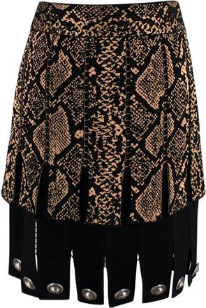FAUSTO PUGLISI Snake Intarsia Knit Pendant Hem Skirt Size S