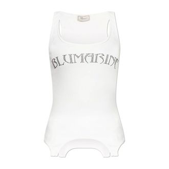 Blumarine Sleeveless Tops, female, White, Size: XS White Logo Top