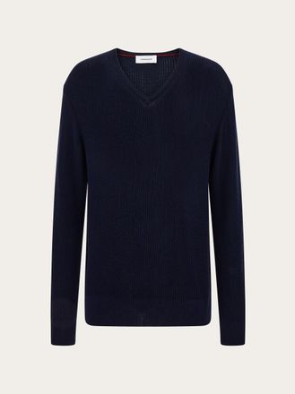 Ferragamo Men V-neck sweater Blue