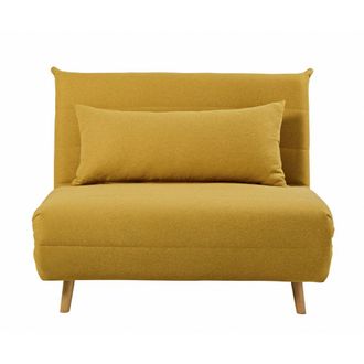 Maisons du monde Sill&oacute;n cama de 1 plaza en amarillo mostaza