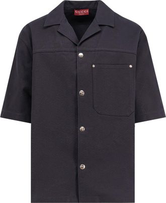 Gucci Gg Jacquard Cotton Shirt-Uomo