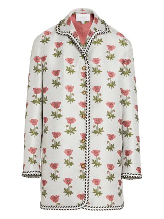 Giambattista Valli floral button coat - women - Polyester - 38 - Neutrals