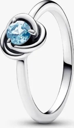Pandora March Sea Aqua Blue Eternity Circle Ring, Size 54
