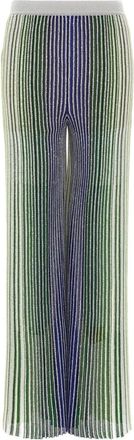 Missoni Wide Trousers, female, Multicolor, XS, Partialized striped palazzo trousers with sequins