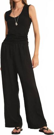 Velvet Lola Wide-Leg Linen Pants In Black