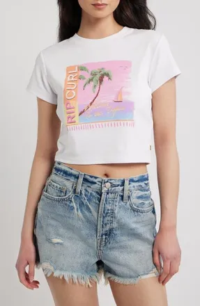 Rip Curl Topanga Canyon Baby Tee in White at Nordstrom, Size Xx-Large