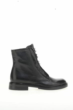 Mjus Bottines in leer, verdekte veters