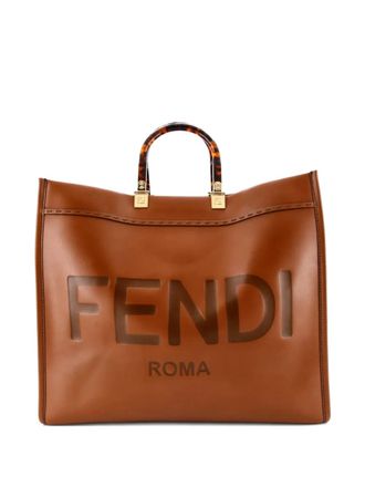 Fendi Sunshine Shopper Leather Large tote bag - Bruin