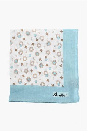 Corneliani Patterned Linen Pocket Square size Unica