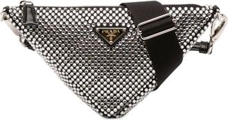 Prada Borsa a tracolla in raso con cristalli 2013-2025 - Nero