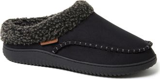 Dearfoams Marshall Microsuede Moccasin Toe Clog Slipper in Black at Nordstrom, Size X-Large