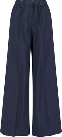 Aspesi Wide Cotton Blend Trousers - Blue