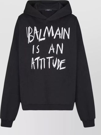 Balmain hooded sweatshirt long sleeves ribbed cuffs hem