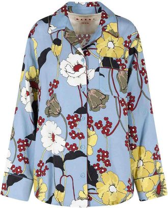 Marni Light Blue Viscose Shirt