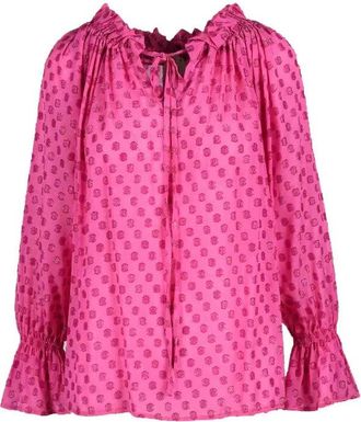 L'autre Chose Fluid Drape Blouse with Gathered Neckline