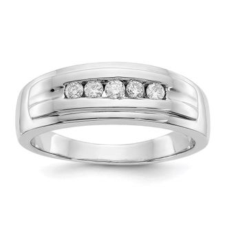 Diamond2Deal 14k Gold Lab Grown Diamond Wedding Band Ring 1/4Ct Clarity- VS Color- G-H