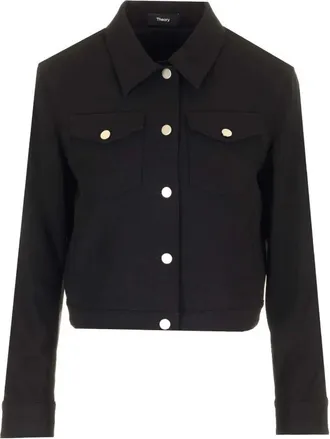 Theory Compact Jersey Jacket - female - Theory - Light Jackets - Black - 4XS - Jackets