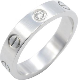 Cartier Silver Clear White Gold (18K) Band Ring (Pre-Owned)