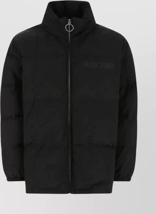 Moschino quilted high collar jacket with elasticated cuffs
