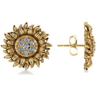 Allurez Diamond Sunflower Shaped Earrings 14k in Yellow Gold at Nordstrom