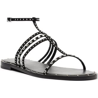 Schutz Isidora Studded Ankle Strap Sandal in Black at Nordstrom Rack, Size 5.5