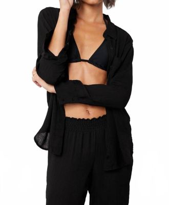 bobi Long Sleeve Button Down Shirt In Black