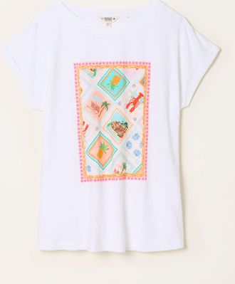 Fat Face FatFace Ivy White Postcard Graphic T-Shirt
