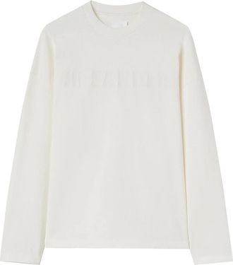 Jil Sander Casual Katoenen T-shirt - Dames - Longsleeves - Wit - XS - Katoen - Tops