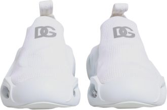 Dolce & Gabbana White Slip On Wave Low Top Sneakers Womens Shoes (Pre-Owned)