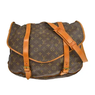Louis Vuitton Saumur Monogram Canvas Brown Canvas Handbag (Pre-Owned)