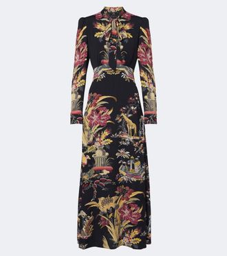 Etro Printed cr&ecirc;pe de chine maxi dress