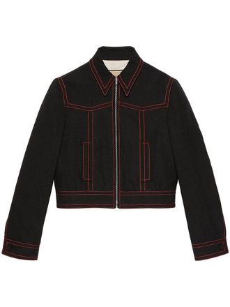 Gucci Bomberjack met stiksel - Zwart