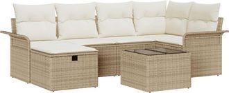 vidaXL Vidaxl - Garden Sofa Set 7 pcs Beige and cream 242.5 x 132.5 x 85 cm