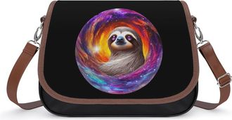 Generic Cute Sloth Crossbody Bag Womens Handbag PU Message Bags Shoulder Purse with Adjustable Strap