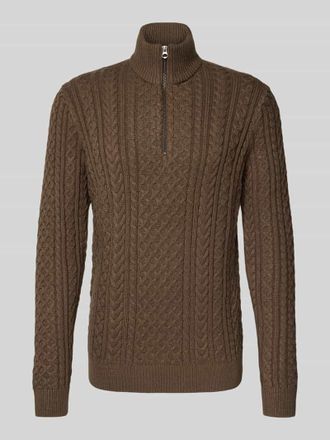 Jack & Jones Strickpullover mit gerippten Abschlüssen Modell BLUSEAN in Oliv, Größe XXL