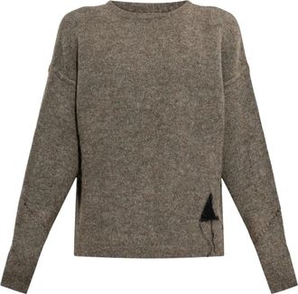 Roa Dropstitch Mohair Knit Crewneck - Heren - Sport - Beige - Maat: XL Mohair