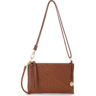The Sak Vita Hand Woven Leather Crossbody Wristlet in Cognac Woven at Nordstrom