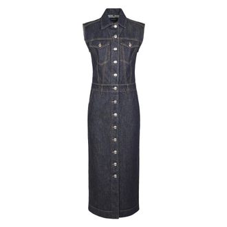 Sportmax Sportmax, Shirt Dresses, female, Blue, Size: 2XS Farfalla Denim Midi Dress