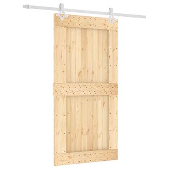vidaXL Puerta Corredera Natural Y Blanco 100 X 210 Cm Vidaxl