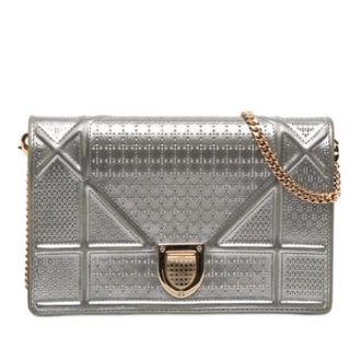 Dior Pre-owned Cross Body Bags, female, Gray, Size: ONE SIZE Pre-owned Wallet on Chain