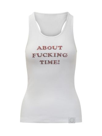 Stella McCartney White Graphic Scoop Neck Top