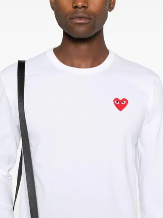 Comme Des Gar&ccedil;ons Embroidered Heart T-Shirt - White
