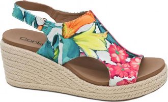 Corkys Footwear Womens Carley Wedge Sandals In White Floral
