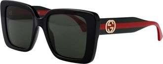 Gucci Rechthoekige Zonnebril - unisex - Zonnebrillen - Zwart - 53 MM - Accessoires