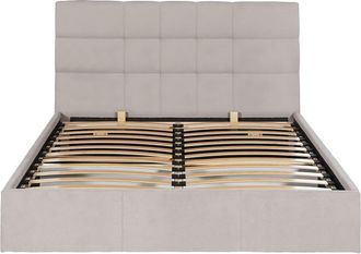 VENTE-UNIQUE.COM Cama con canap&eacute; abatible poli&eacute;ster beige 160 x 200 cm