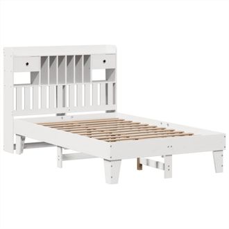 Berkfield Home Durable Bed Frame without Mattress White 135x190 cm Solid Wood Pine