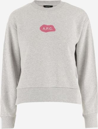 A.P.C. Dark Grey Crew Neck Logo T-Shirt