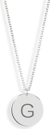 Meshmerise Initial Disc Pendant Necklace in White-G at Nordstrom Rack